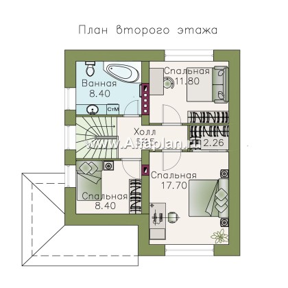 Проекты домов Альфаплан - «Оптима»- стильный современный дом из кирпичей или газобетона - превью плана проекта №2