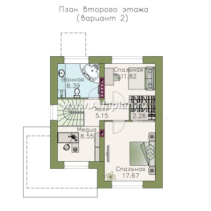 Проекты домов Альфаплан - «Оптима»- стильный небольшой дом - превью плана проекта №3