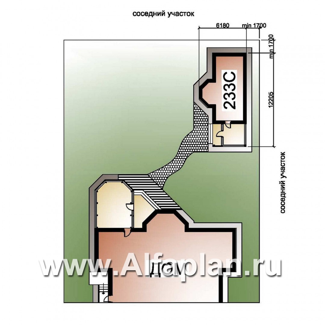 Проекты домов Альфаплан - Удобная современная баня с верандой - дополнительное изображение №2