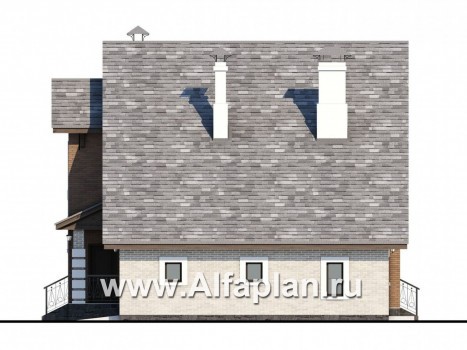 Проекты домов Альфаплан - «Виконт» - коттедж с гаражом и простой двускатной кровлей - превью фасада №2