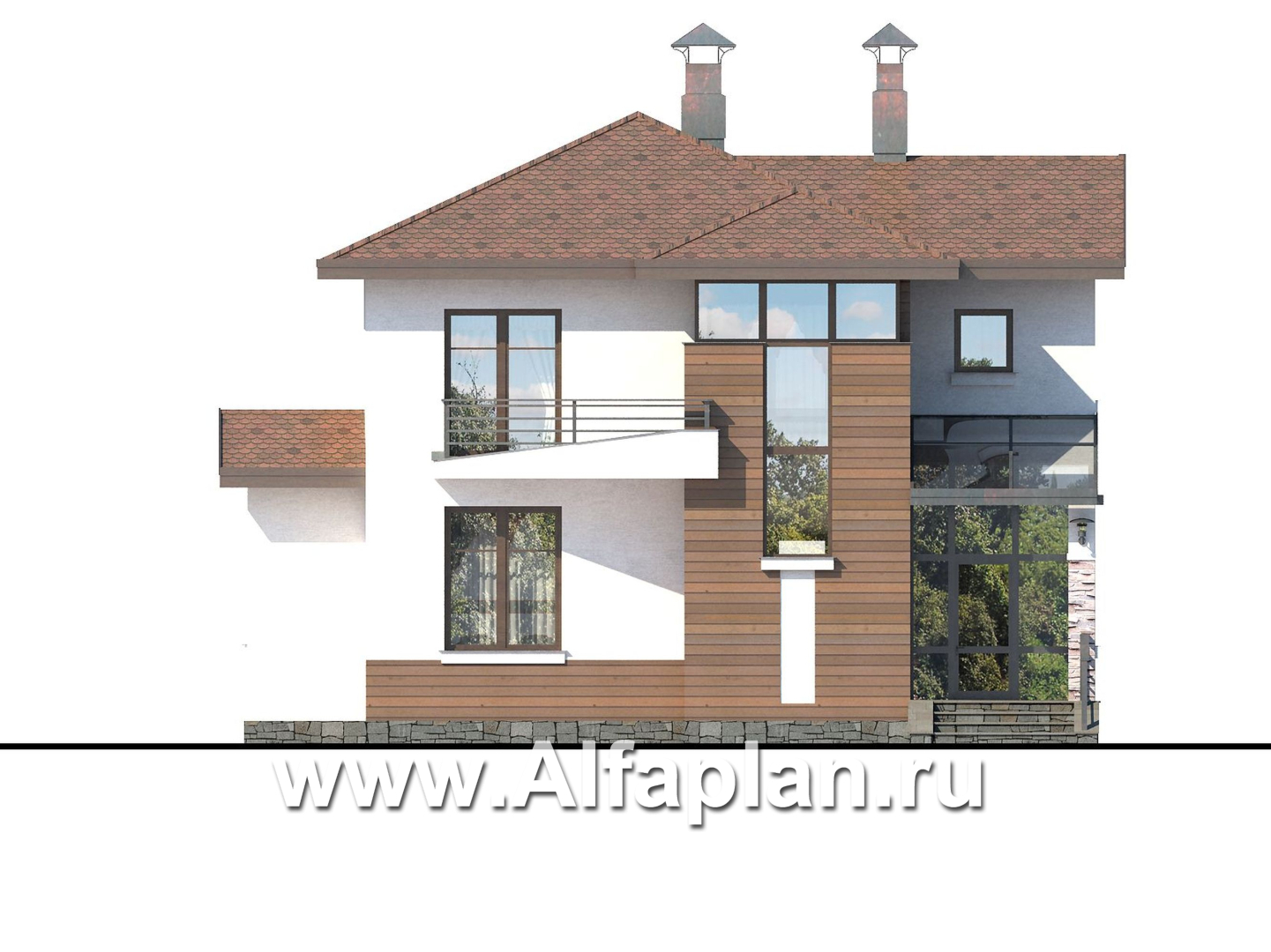 Проекты домов Альфаплан - «Тренд» - современный загородный дом - изображение фасада №1