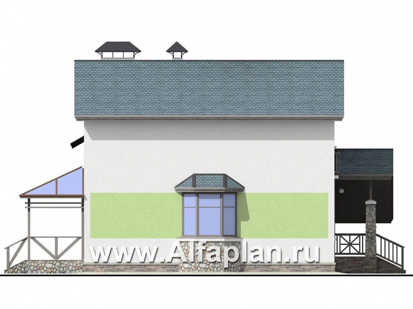 Проекты домов Альфаплан - «Премьера»- рациональный и компактный дом для небольшой семьи - изображение фасада №3