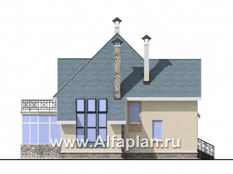 Проекты домов Альфаплан - Коттедж с окнами верхнего света - превью фасада №3