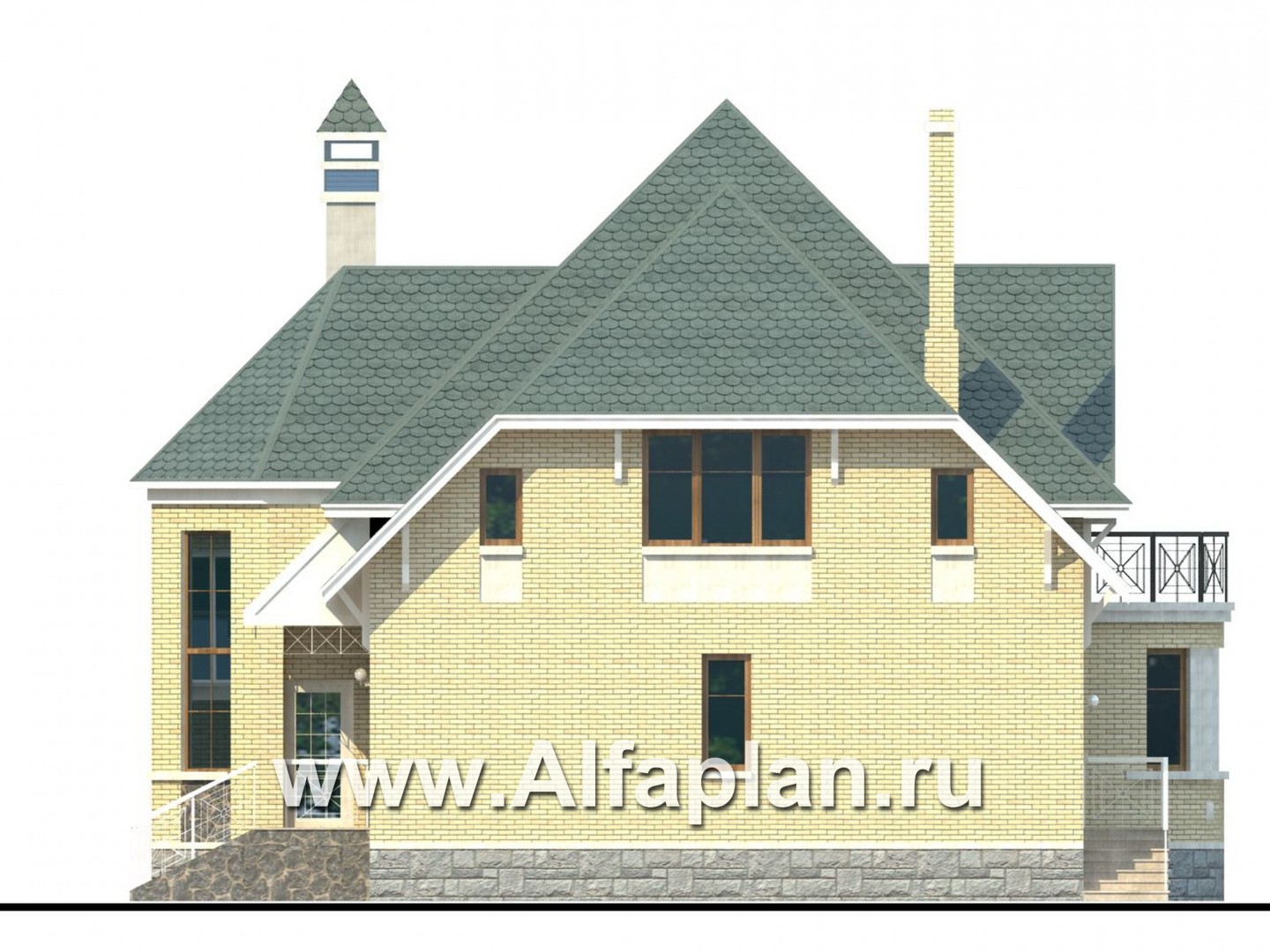 Проекты домов Альфаплан - «Суперстилиса» - проект дома с комфортной  планировкой - изображение фасада №2