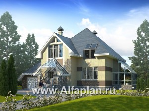 Проекты домов Альфаплан - «Светлая жизнь» - дом с окнами в небо - превью основного изображения
