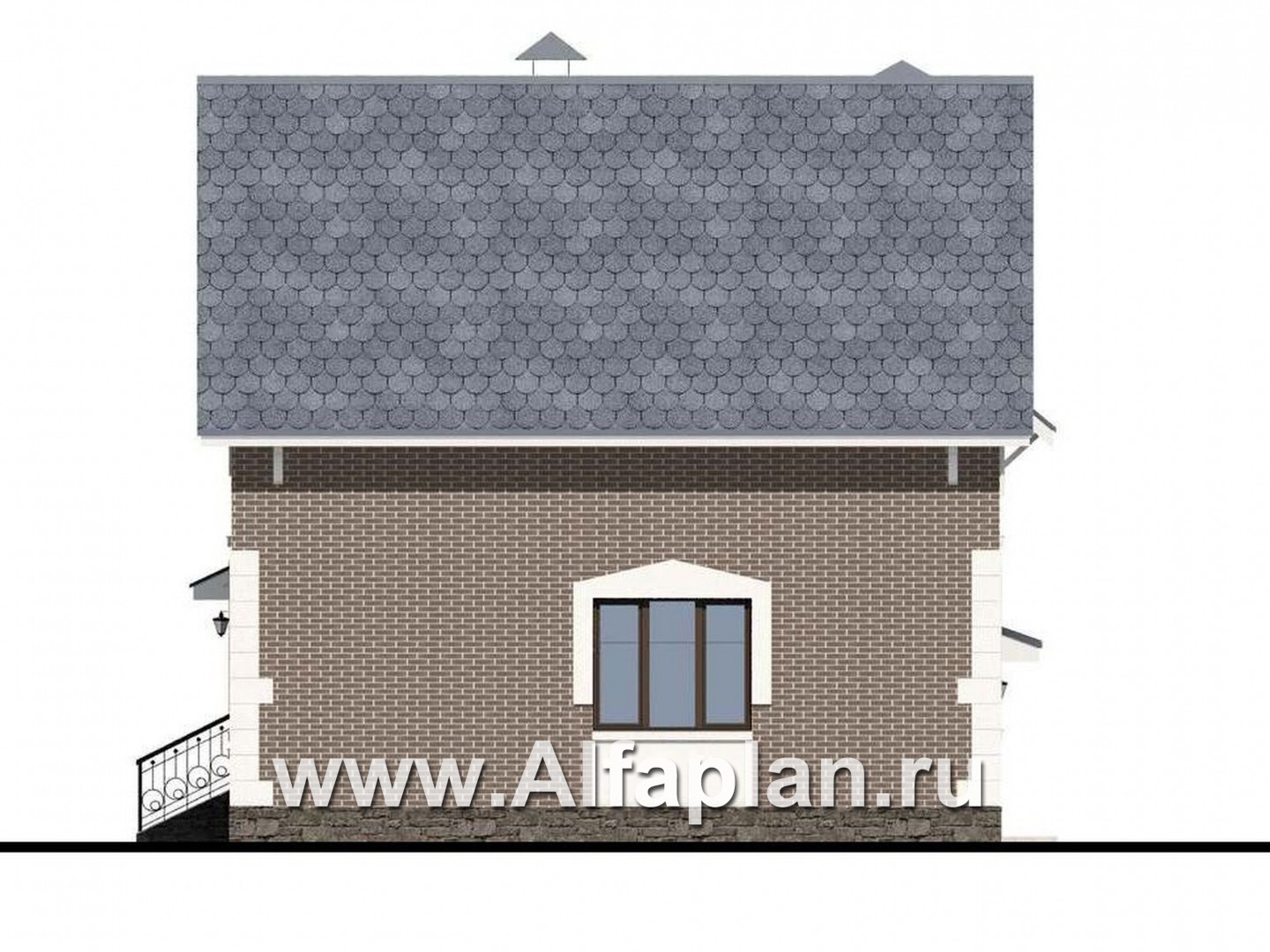 Проекты домов Альфаплан - Дом из газобетона «Оптима» - изображение фасада №2