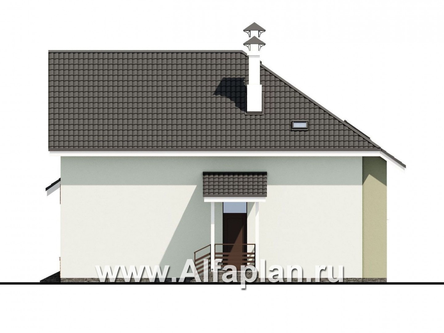 Проекты домов Альфаплан - Мансардный дом с угловым планом - изображение фасада №4