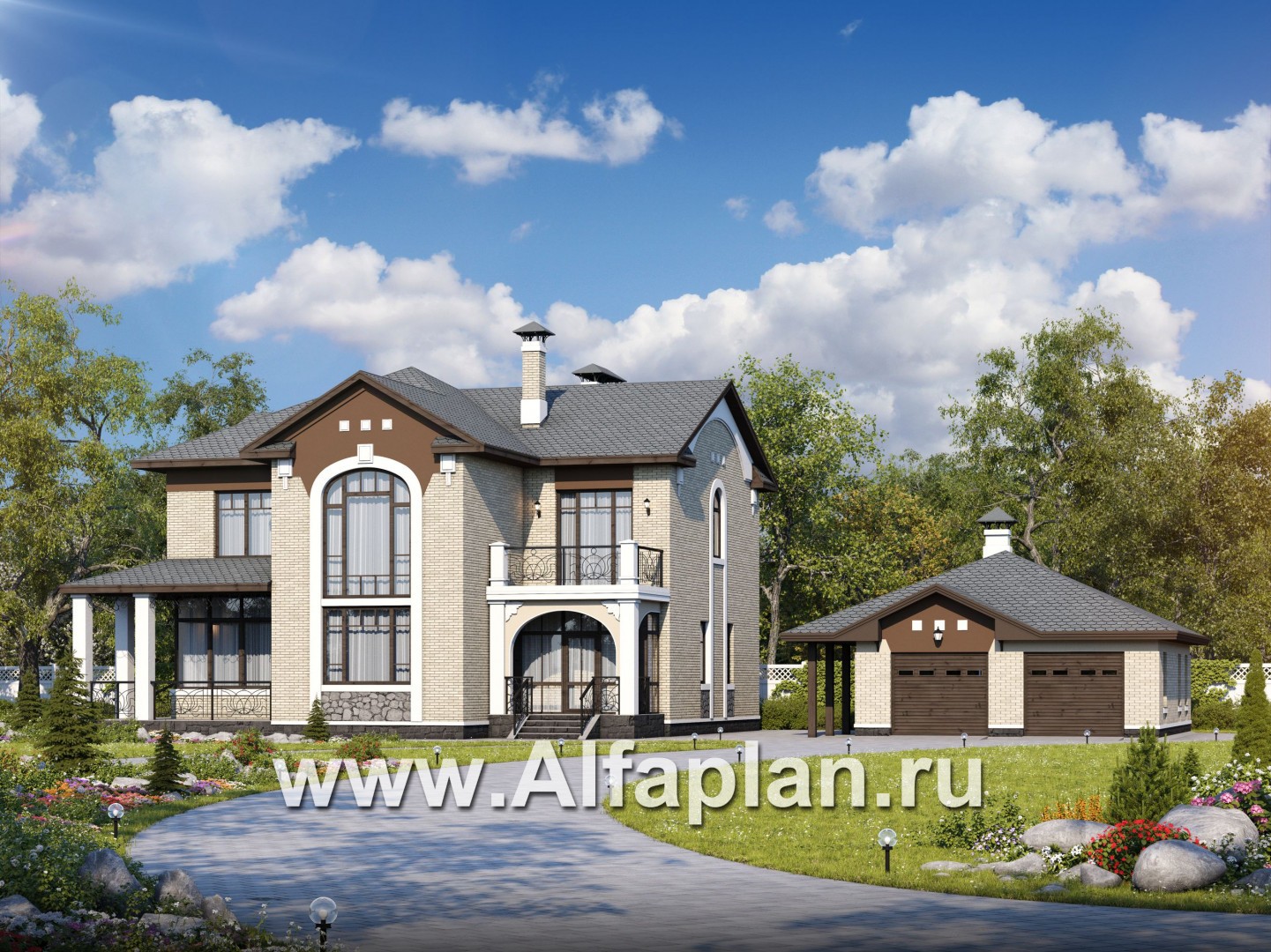 Проекты домов Альфаплан - «Голицын»_ДУО - основное изображение