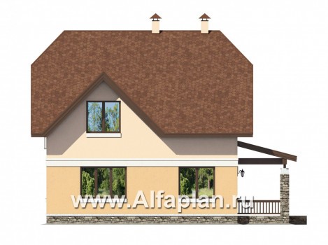 Проекты домов Альфаплан - Небольшой дом для загородной жизни - превью фасада №4