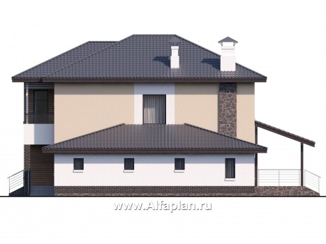 Проекты домов Альфаплан - «Ирида» - стильный современный дом с гаражом - превью фасада №2