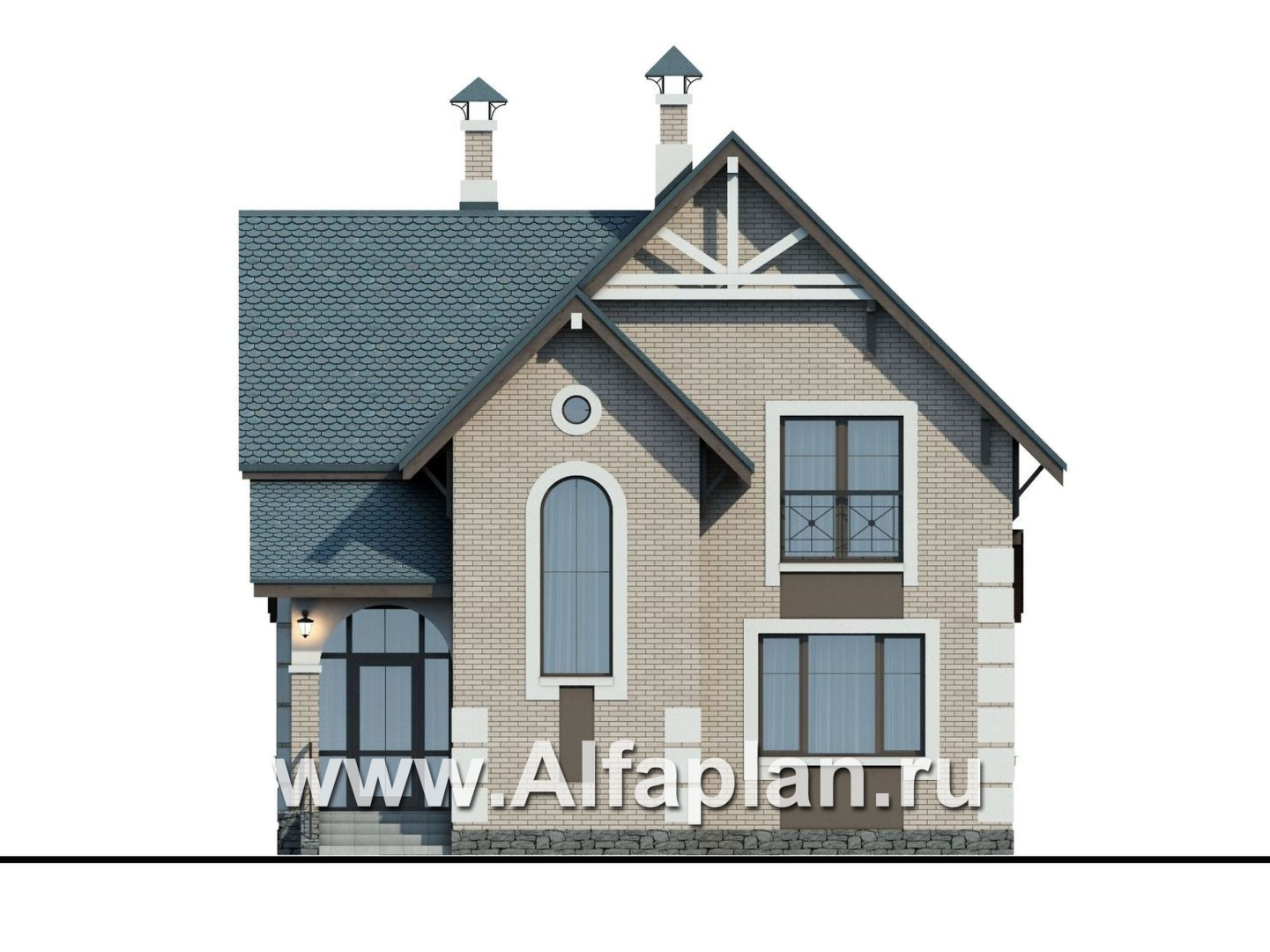 Проекты домов Альфаплан - «Приоритет»-  элегантный коттедж с идеальным планом - изображение фасада №1