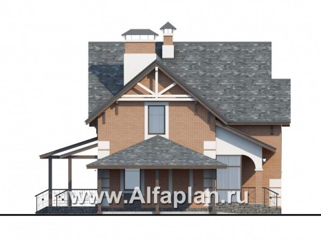 Проекты домов Альфаплан - «Приоритет»- элегантный коттедж с идеальным планом - превью фасада №3