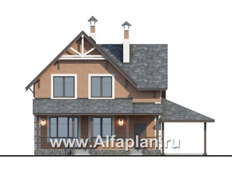 Проекты домов Альфаплан - «Приоритет»- элегантный коттедж с идеальным планом - превью фасада №4