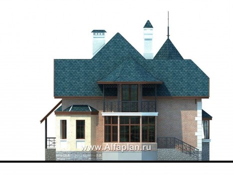 Проекты домов Альфаплан - «Баттерфляй» - коттедж для углового участка - превью фасада №4