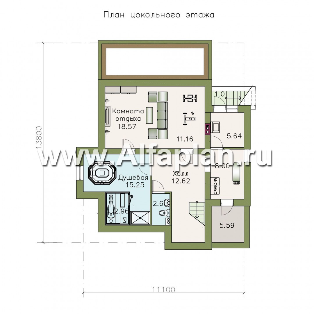 Проекты домов Альфаплан - «Тренд Плюс» - современный загородный дом - план проекта №3