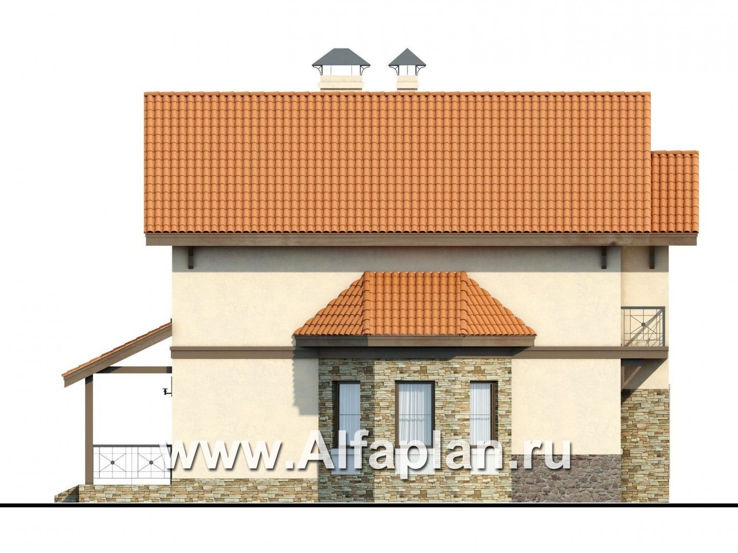 Проекты домов Альфаплан - «Pro vita» - компактный дом с удобной планировкой - изображение фасада №3