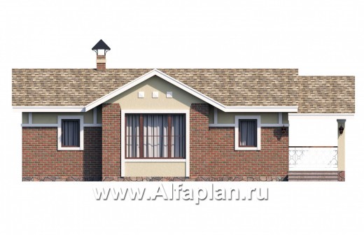 Проекты домов Альфаплан - Дом для отдыха(баня) с уютным крыльцом - превью фасада №1