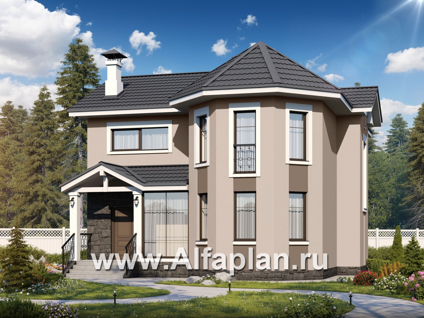Проекты домов Альфаплан - «Веста» - небольшой дом с отличной планировкой  - основное изображение