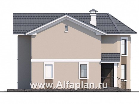 Проекты домов Альфаплан - «Веста» - небольшой дом с отличной планировкой  - превью фасада №3