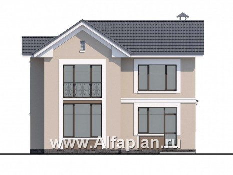 Проекты домов Альфаплан - «Веста» - небольшой дом с отличной планировкой  - превью фасада №4