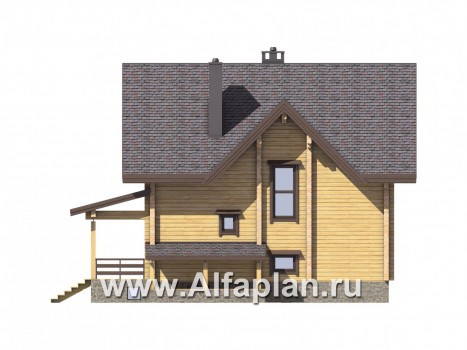 Проекты домов Альфаплан - Компактный деревянный дом с цоколем - превью фасада №4