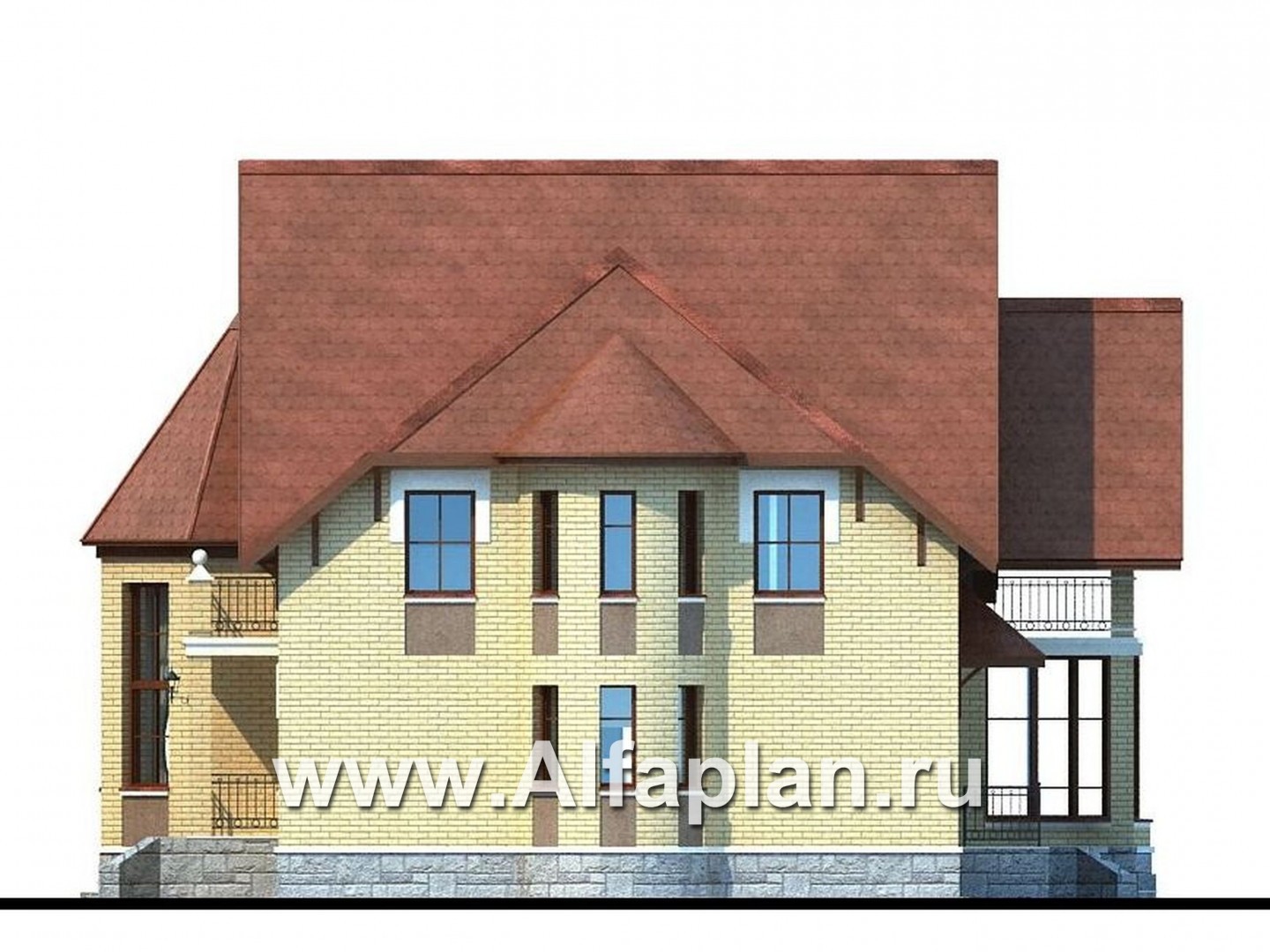 Проекты домов Альфаплан - «Консул» - изящный дом для солидных людей - изображение фасада №2