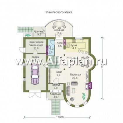 Проекты домов Альфаплан - «Квентин Дорвард» - коттедж с романтическим характером - превью плана проекта №2