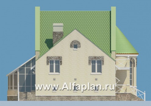Проекты домов Альфаплан - «Онегин» - представительный загородный дом - превью фасада №3