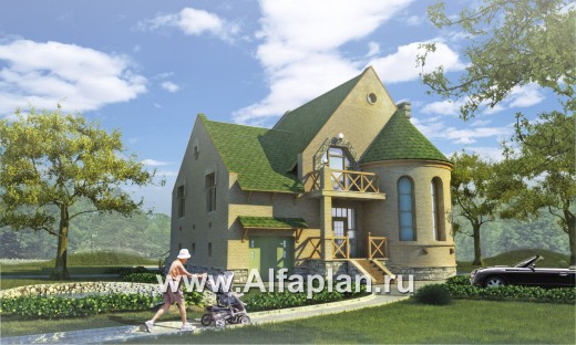 Проекты домов Альфаплан - «Онегин» - представительный загородный дом - превью дополнительного изображения №2