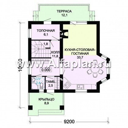 Проекты домов Альфаплан - Мансардный дом для небольшого участка - превью плана проекта №1