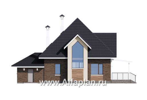 Проекты домов Альфаплан - «Альтаир» - современный мансардный дом с гаражом - превью фасада №4