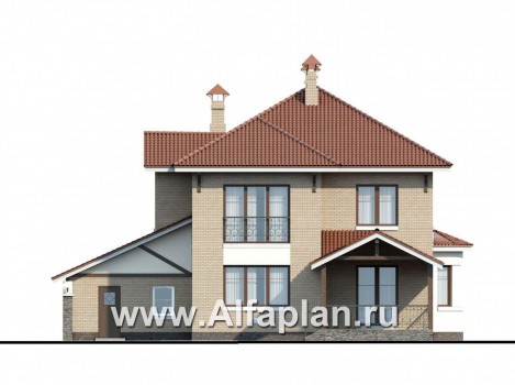 Проекты домов Альфаплан - «Митридат»- коттедж в средиземноморском стиле - превью фасада №4