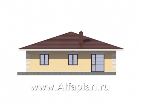 Проекты домов Альфаплан - Одноэтажный дом с удобной планировкой - превью фасада №3