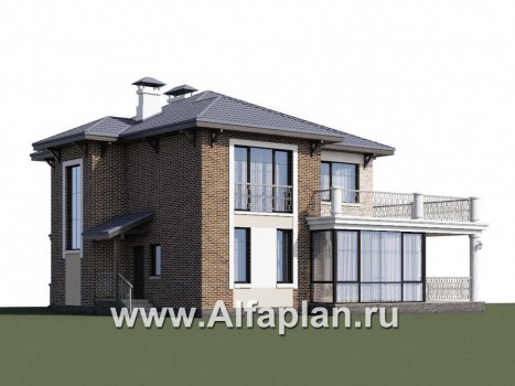 Проекты домов Альфаплан - «Эффект бабочки» - дом с красивой угловой террасой - превью дополнительного изображения №2