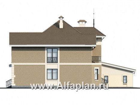 Проекты домов Альфаплан - «Феникс» - двухэтажный коттедж с компактным планом - превью фасада №3