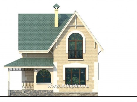 Проекты домов Альфаплан - «Оптима»- красивый дом для загородного отдыха - превью фасада №1