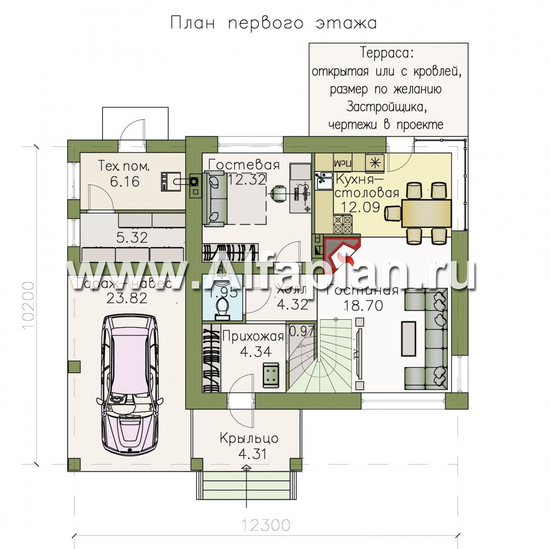 Проекты домов Альфаплан - «Смарт»- удобный двухэтажный дом - изображение плана проекта №1