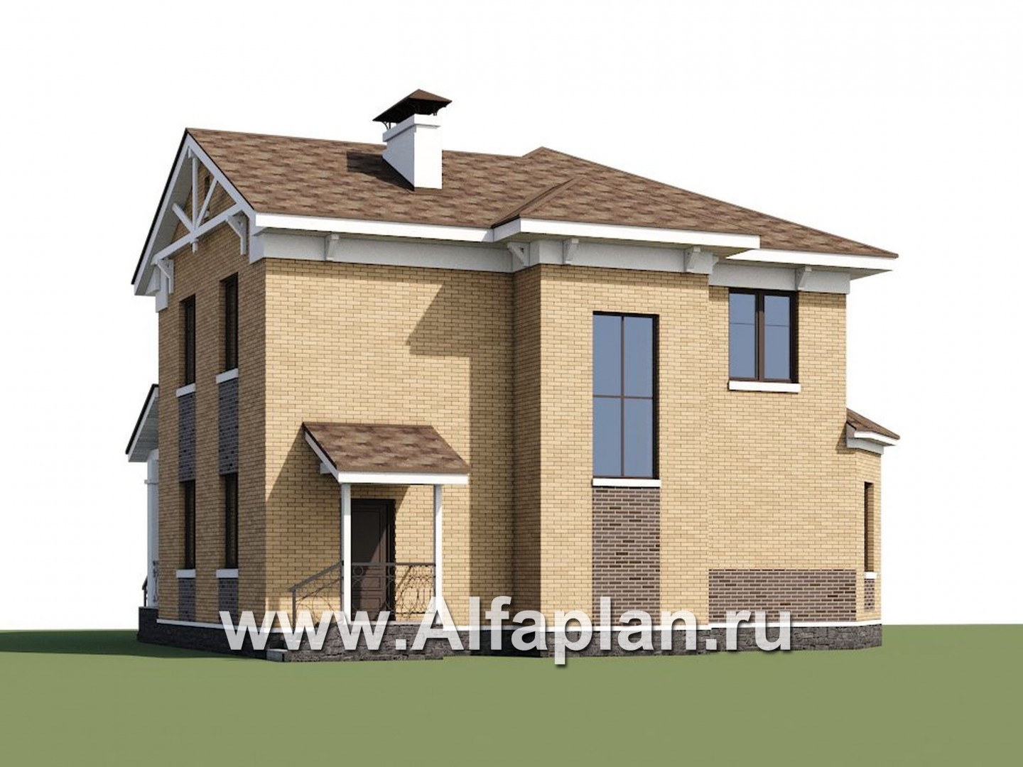 Проекты домов Альфаплан - «Классика»- двухэтажный особняк с эркером - дополнительное изображение №1