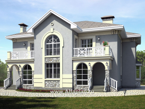 Превью проекта ««Родное сердце» - проект двухэтажного дома на две семьи (дуплекс), с террасой и с балконом»