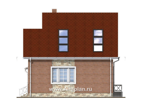Проекты домов Альфаплан - Небольшой уютный коттедж - превью фасада №2