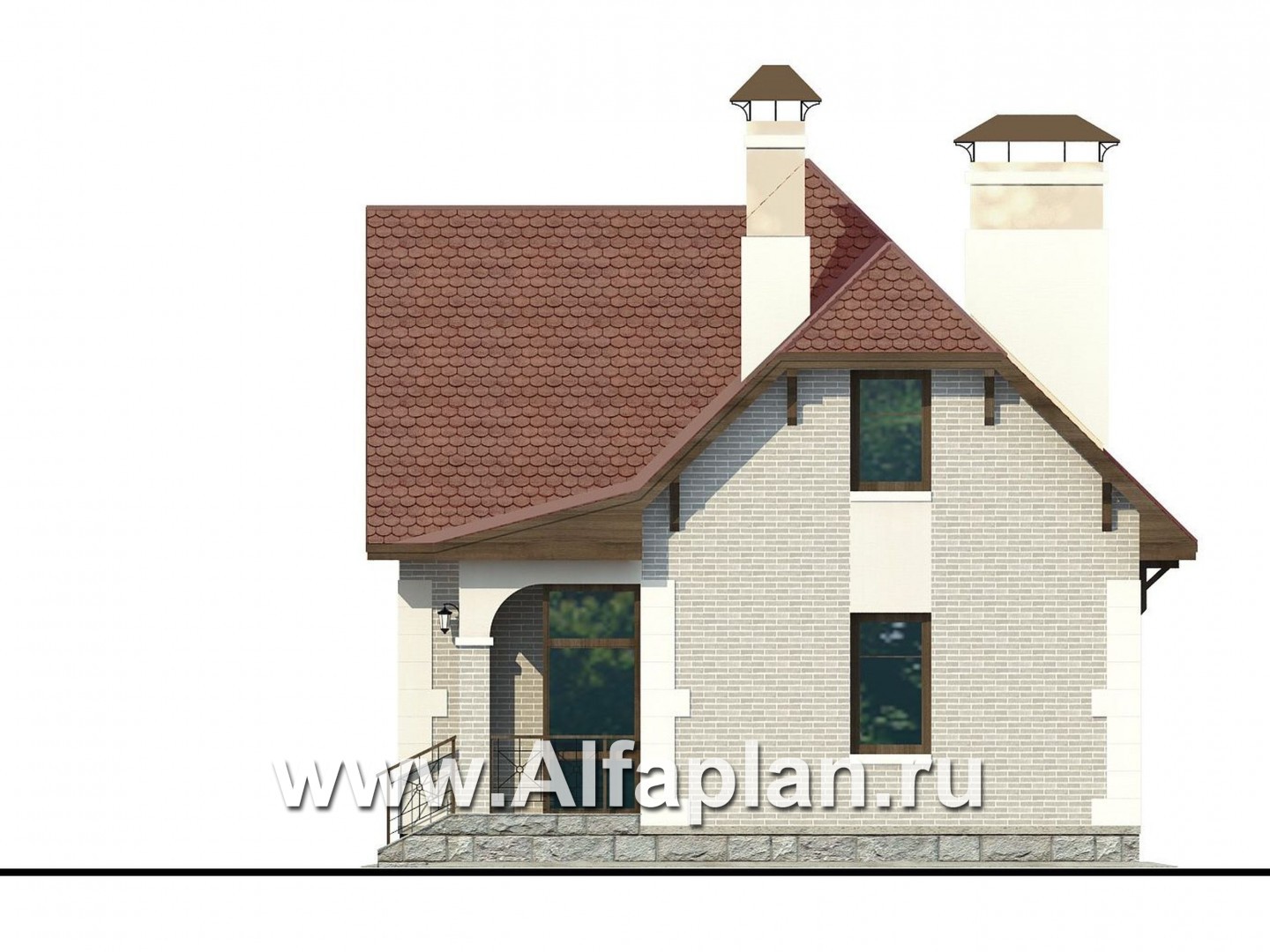 Проекты домов Альфаплан - Сауна с гостевой квартирой - изображение фасада №2