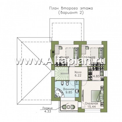 Проекты домов Альфаплан - «Вламинк» - очень удобный современный дом с гаражом - превью плана проекта №3