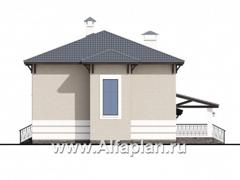 Проекты домов Альфаплан - «Сен-Тропе» - удобный компактный дом с гаражом - превью фасада №2