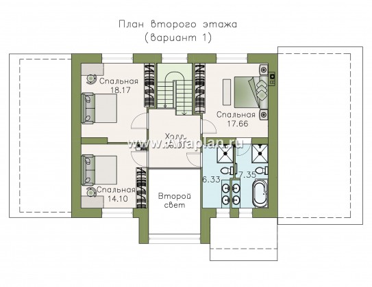 Проекты домов Альфаплан - «Регата» - комфортный дом с террасой и гаражом - превью плана проекта №2