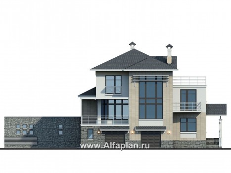 «Три  семерки» - проект трехэтажного дома  + проект бассейна - превью фасада дома
