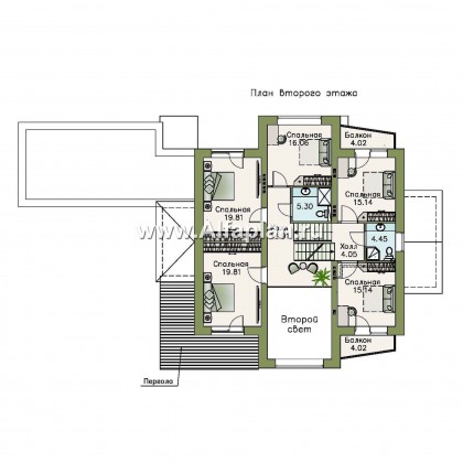 «Три  семерки» - проект трехэтажного дома  + проект бассейна - превью план дома
