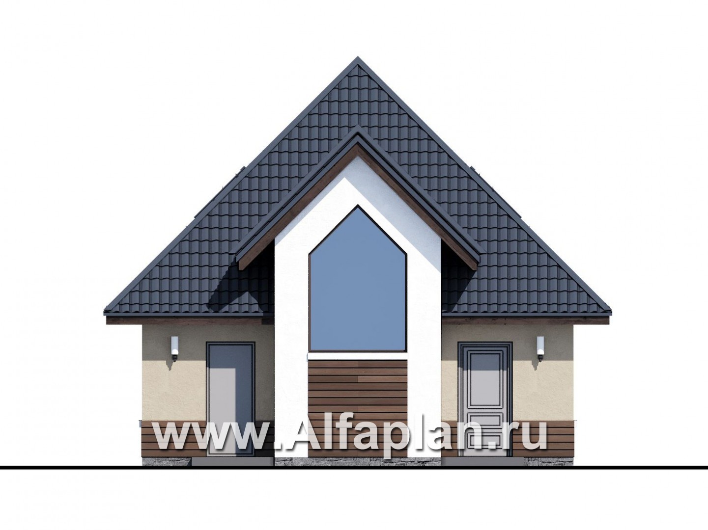 Проекты домов Альфаплан - Гараж со студией в мансарде - изображение фасада №4