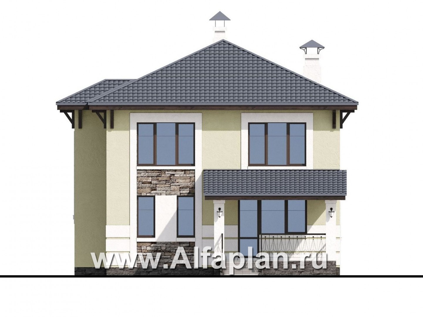 Проекты домов Альфаплан - «Сен-Тропе» -очень удобный компактный дом - изображение фасада №4
