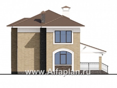 Проекты домов Альфаплан - «Топаз» - проект дома с открытой планировкой - превью фасада №2