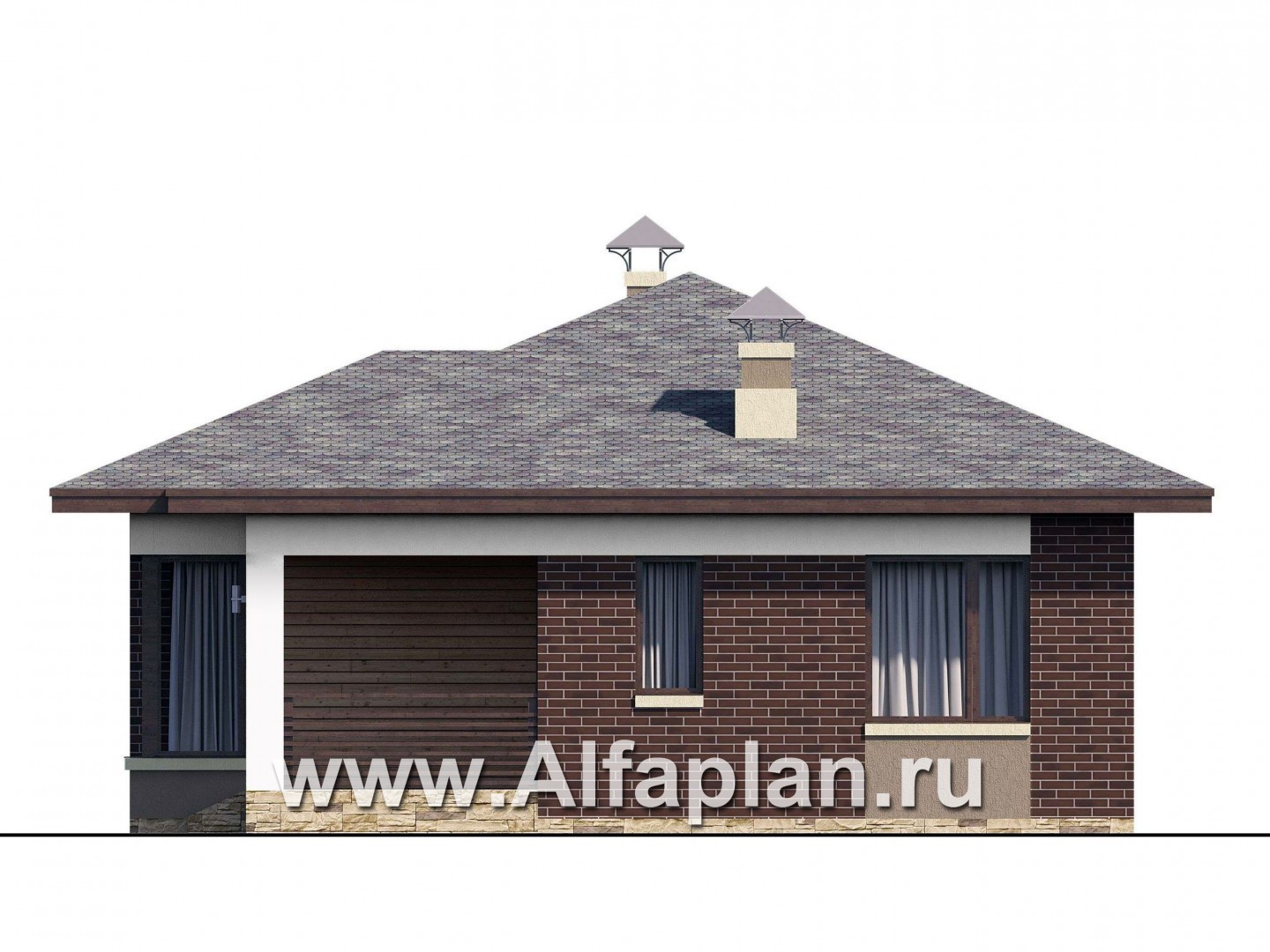 Проекты домов Альфаплан - «Дега» - стильный, компактный дачный дом - изображение фасада №2